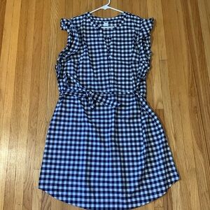 Blue gingham sleeveless dress size large